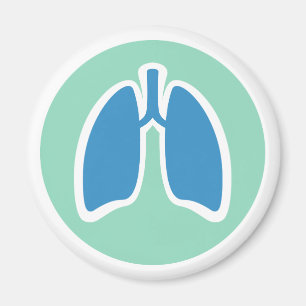 Aimant Pulmonology ou logo de poumon de pulmonologue rond
