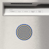 Aimant Pulse psychédélique dans l'aimant bleu et jaune (In Situ (Lave-vaisselle))