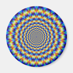 Aimant Pulse psychédélique dans l'aimant bleu et jaune