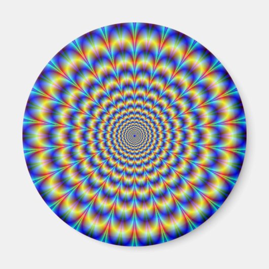 Aimant Pulse psychédélique dans l'aimant bleu et jaune (Devant)