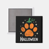 Aimant Pumpkin Dog Cat Paw Print Halloween Pet Lover (Recto/Verso)