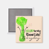 Aimant Pun Celery Positif - Celerybrate Bonne vie (Recto/Verso)