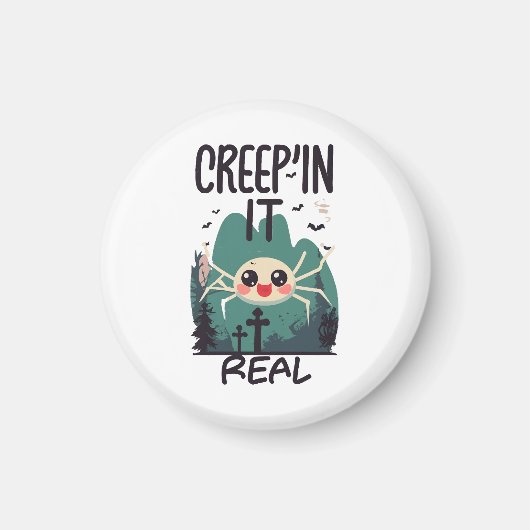 Aimant Pun de l'araignée de Halloween Kawaii (Devant)