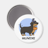 Aimant Pun Halloween Chien Saucisse Drôle (Recto/Verso)