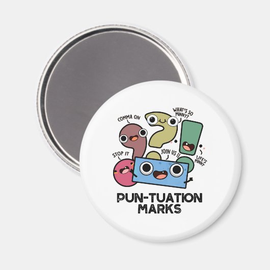 Aimant Pun-tuation Marks Funny Pun de ponctuation (Recto/Verso)