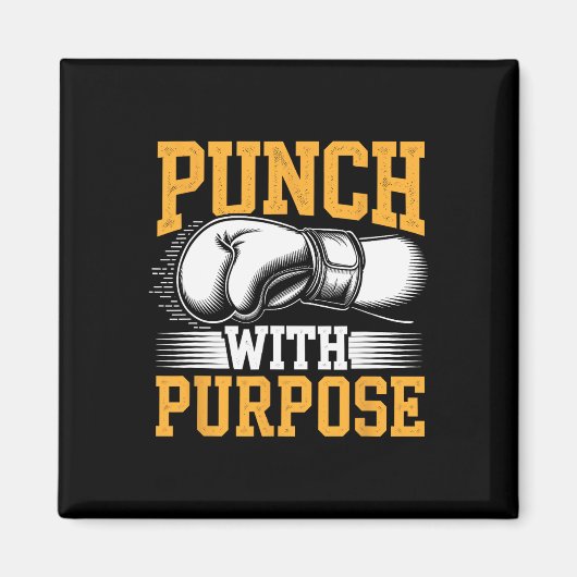 Aimant Punch Avec Objectif Boxer Sports Force Gym Athle (Devant)