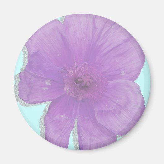 Aimant Punch violet / Fleur PopArt (Devant)