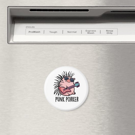 Aimant Punk Porker Funny Punk Rocker Pig Pun (In Situ (Lave-vaisselle))