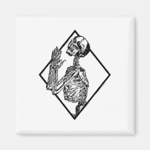Aimant Punk Skeleton mains prier Goth Metal Halloween G