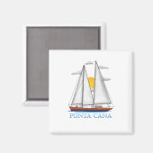 Aimant Punta Cana Côtière Nautique Voile (Recto/Verso)