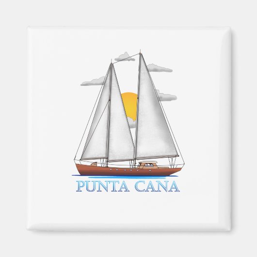 Aimant Punta Cana Côtière Nautique Voile (Devant)