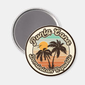 Aimant Punta Cana Dominicaine Palm Tree Retro Sunset 80s (Recto/Verso)