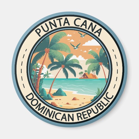 Aimant Punta Cana République Dominicaine Badge de case (Devant)