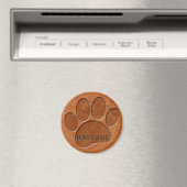 Aimant Puppy Paw Faux Terracotta Imprimer Nom personnalis (In Situ (Lave-vaisselle))