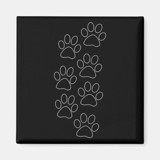 Aimant Puppy Paws Chien Prints Papa Pup Maman Bon Garçon (Devant)