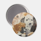 Aimant Pups dalmatiens et boxers (Recto/Verso)