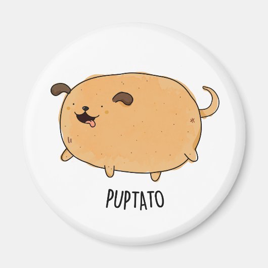 Aimant Puptato Funny Puppy Potato Pun (Devant)