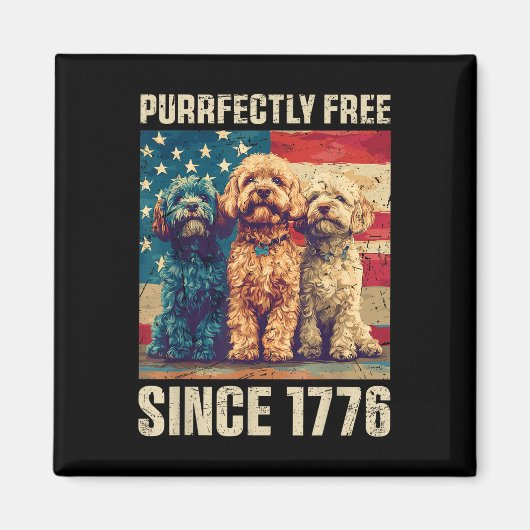 Aimant Puriment Libre Fier Amoureux des chiens Cavapoo 4 (Devant)