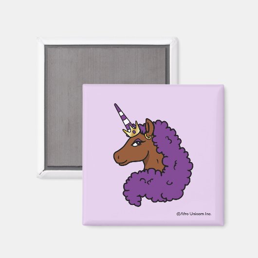Aimant Purple Afro Unicorn (Recto/Verso)
