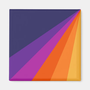 Aimant Purple and orange diagonal retro stripes