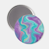 Aimant Purple, Bleu, Or et Turquoise tourbillons paisible (Recto/Verso)