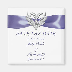 Aimant Purple Blue Silver Swans Enregistrer l'aimant Date