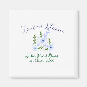 Aimant Purple boho amour en fleurs nom de la baby shower 