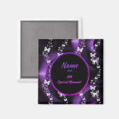 Aimant Purple Butpe Swirl, ajouter nom et date (Recto/Verso)