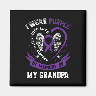 Aimant Purple En Mémoire De Mon Grand-Père Cancer Pancréa