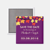 Aimant Purple Enregistrer La Date Maple Automne Mariage M (Recto/Verso)