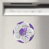 Aimant Purple et Blanc Personnaliser le ballon de footbal (In Situ (Lave-vaisselle))