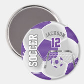 Aimant Purple et Blanc Personnaliser le ballon de footbal (Recto/Verso)