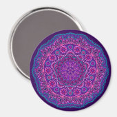 Aimant Purple et bleu Paisley Mandala (Recto/Verso)