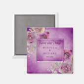 Aimant Purple Floral Enregistrer la date (Recto/Verso)