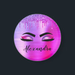 Aimant Purple Glitter Sparkle Eyelashes Monogram<br><div class="desc">Purple Faux Foil Parties scintillant d'étincelle métallique broyée Monogramme de métal brossé Nom et cils initiaux (cils),  Extensions d'éyélash et Magnets des yeux. Le design fait le cadeau parfait pour 16 ans,  mariage,  douche nuptiale,  anniversaire,  baby shower ou bachelorette pour quelqu'un à la recherche d'un style cool tendance.</div>
