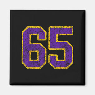 Aimant Purple Gold Numéro 65 Joueur Jersey Uniforme #65 N