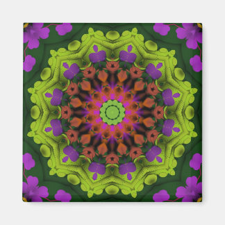 Aimant Purple Green : Art Mandala géométrique