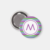 Aimant Purple Green Blue Striped Monogram (Recto/Verso)