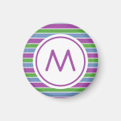Aimant Purple Green Blue Striped Monogram (Devant)