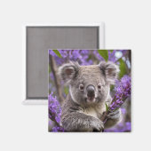 Aimant Purple Jacaranda Koala Ours, (Recto/Verso)