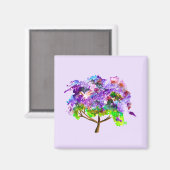 Aimant Purple Jacaranda tree watercolor fine art (Recto/Verso)