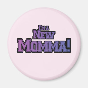 Aimant Purple Je suis un nouveau t-shirts et cadeaux Momm