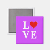Aimant Purple LOVE Modern Chic (Recto/Verso)