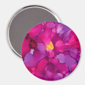 Aimant Purple Magenta Fleur Abstraite (Recto/Verso)