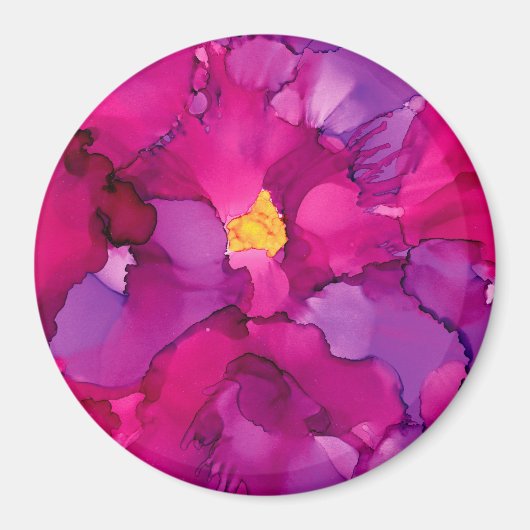 Aimant Purple Magenta Fleur Abstraite (Devant)