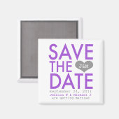 Aimant Purple Modern Enregistrer la date (Recto/Verso)
