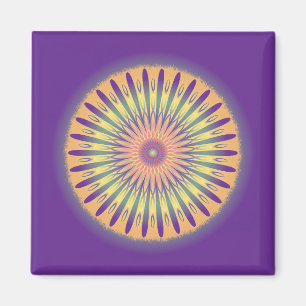 Aimant Purple Orange Jaune Psychédélique Mandala