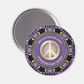 Aimant Purple PEACE Gold Géométrie royale SAY-iT Mandala (Recto/Verso)
