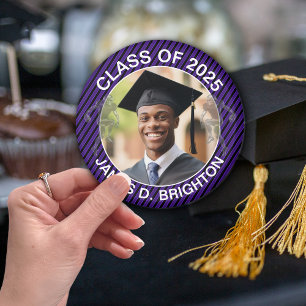 Aimant Purple Photo Football Graduation