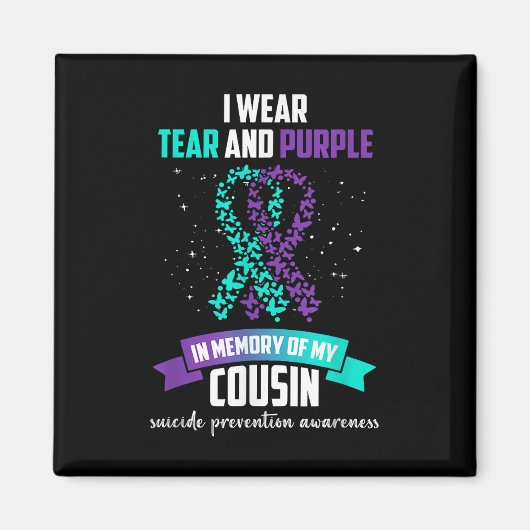 Aimant Purple Ribbon Suicide Prevention (Devant)